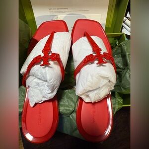 Tory Burch Red Slide Sandals